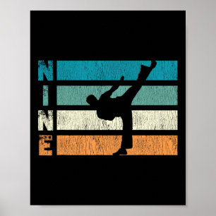 Póster Cumpleaños de Karate 9 años Niño Taekwondo 9 años 