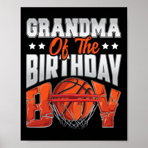 Póster cumpleaños de la abuela de baloncesto Boy Family B