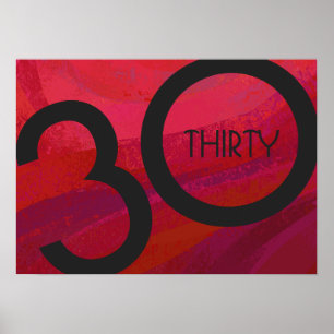 Póster Cumpleaños de la Década Roja 30