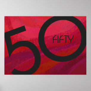 Póster Cumpleaños de la Década Roja 50