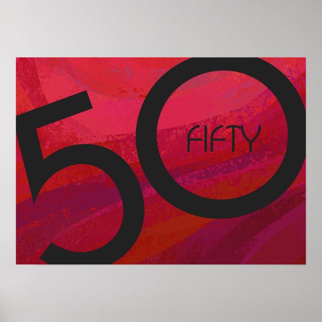 Póster Cumpleaños de la Década Roja 50 (Frente)