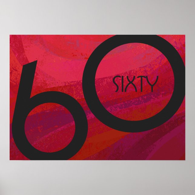 Póster Cumpleaños de la Década Roja 60 (Frente)