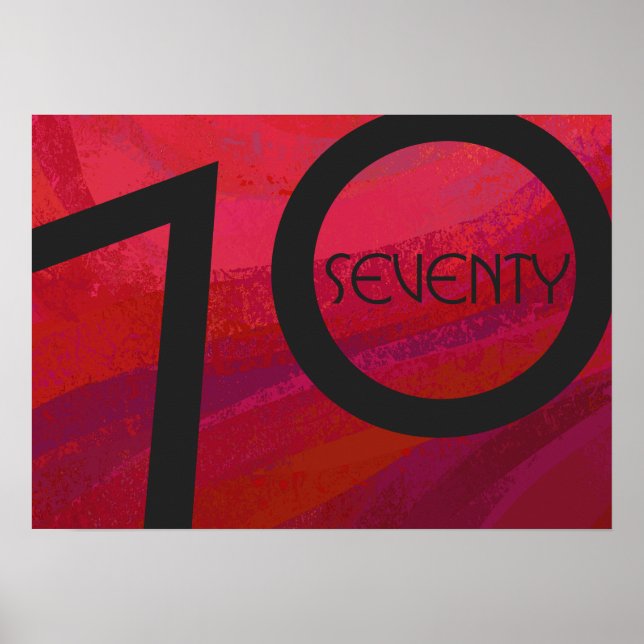 Póster Cumpleaños de la Década Roja 70 (Frente)