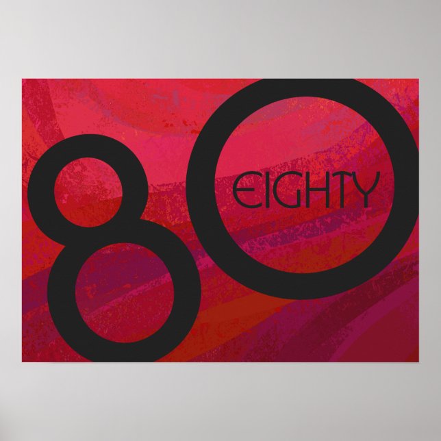 Póster Cumpleaños de la Década Roja 80 (Frente)