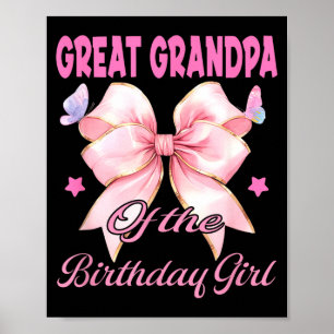 Póster Cumpleaños de la niña con bisabuelo que combina co