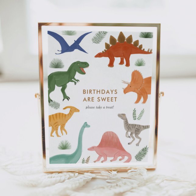 Póster Cumpleaños de los dinosaurios: Rótulo de mesa de p (Subido por el creador)