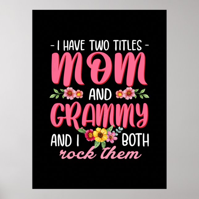 Póster Cumpleaños De Mamá Y Grammy (Frente)