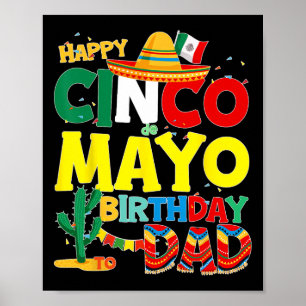 Póster Cumpleaños De Mayo A Papá Feliz Cumpleaños Padre M