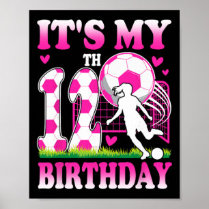 Póster Cumpleaños de niña de 12 años fiesta temática de f