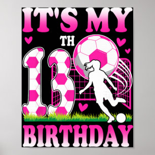 Póster Cumpleaños de niña de 13 años fiesta temática de f