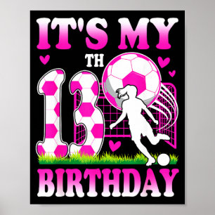 Póster Cumpleaños de niña de 13 años fiesta temática de f