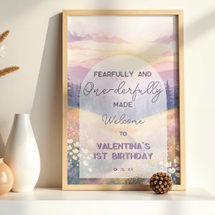 Póster Cumpleaños de niña de Biblia Hecha con Temor y Mar
