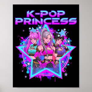 Póster Cumpleaños de niñas princesas pop lindas