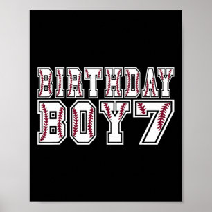 Póster Cumpleaños de niño de 7 años tema de venta amante