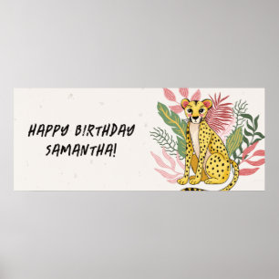 Póster Cumpleaños de niños Animal de fiesta salvaje Guepa