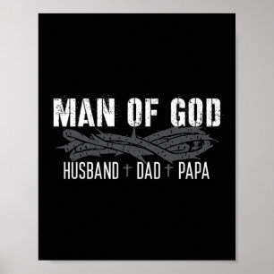 Póster Cumpleaños de papá hombre de Dios cristiano padre