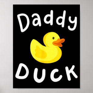 Póster Cumpleaños de Pato Papá Pato de Goma Amante de la