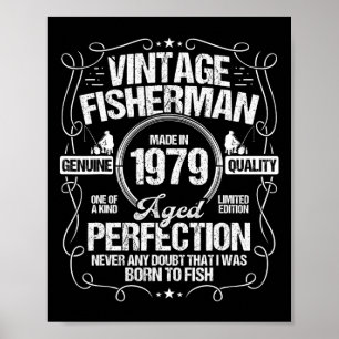 Póster Cumpleaños de pesca 1979 para pescador nacido en 1
