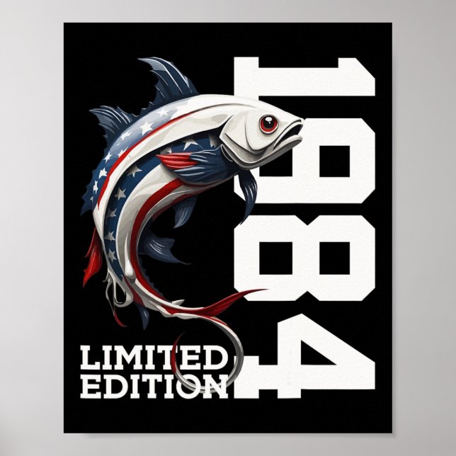 Póster Cumpleaños de pescador Edición Limitada de Pesca 1 (Frente)