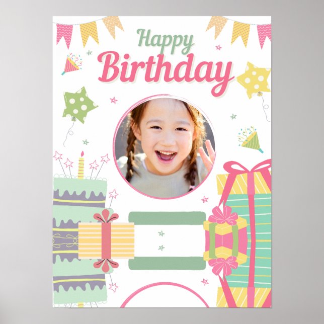 Póster cumpleaños de princesa (Frente)