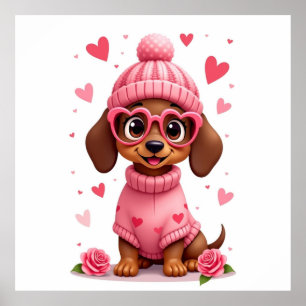 Póster cumpleaños de San Valentín perro amor vida