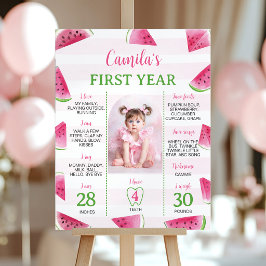 Póster Cumpleaños de Sandía Uno en un Melón Fiesta Hito