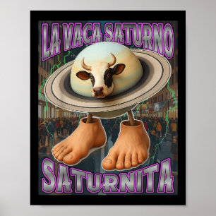 Póster Cumpleaños de Saturnita La Vaca Saturno Cerebro It
