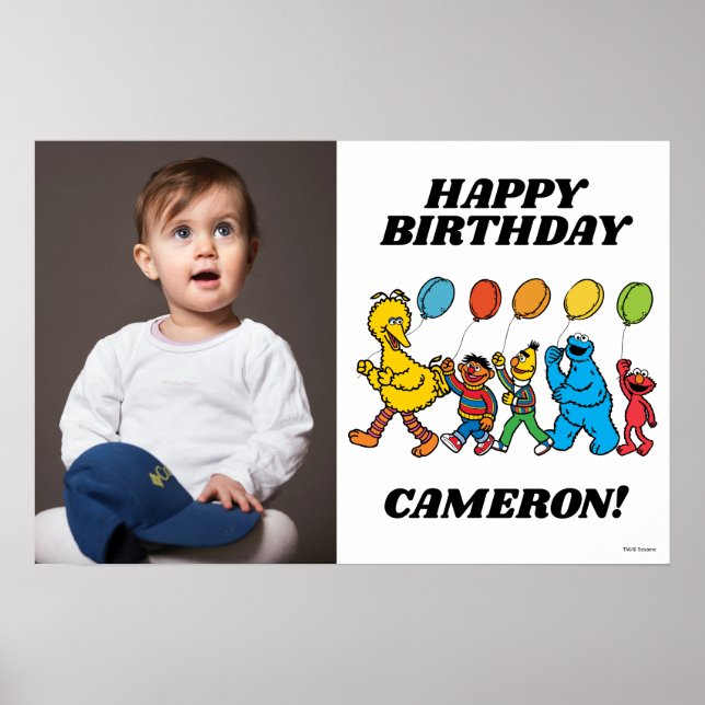 Póster Cumpleaños de Sesame Street Pals Balloons (Frente)