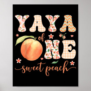Póster Cumpleaños de Yaya de un dulce melocotón fiesta de