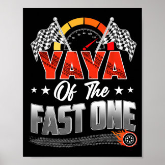 Póster Cumpleaños de Yaya del rápido 1er coche de carrera