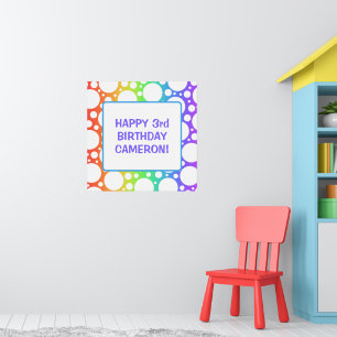 Póster Cumpleaños del Arcoiris Personalizado