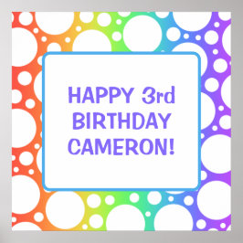 Póster Cumpleaños del Arcoiris Personalizado