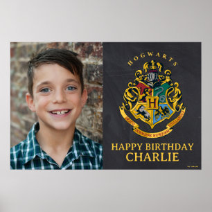 Póster Cumpleaños del Escudo de Hogwarts de Harry Potter