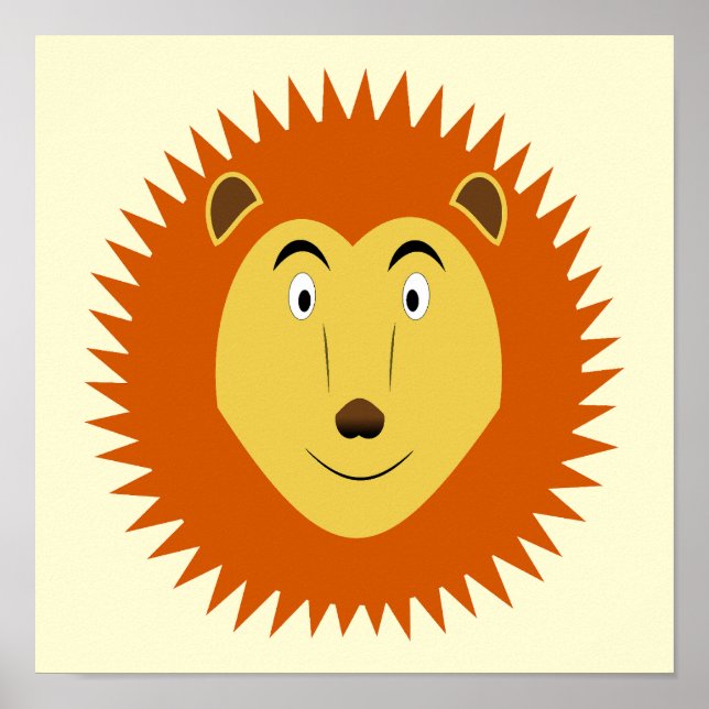 Póster Cumpleaños del León signo de la estrella (Frente)