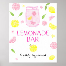 Póster Cumpleaños del limón rosa Lemonade