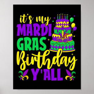 Póster Cumpleaños del Mardi Gras Ya