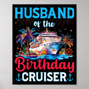 Póster Cumpleaños del marido Crucero Crucero Cumpleaños