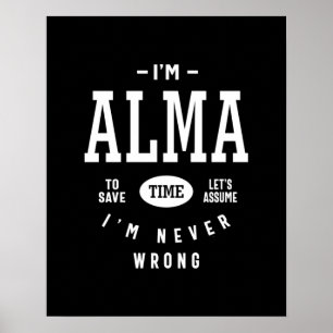 Póster Cumpleaños del nombre personalizado de Alma