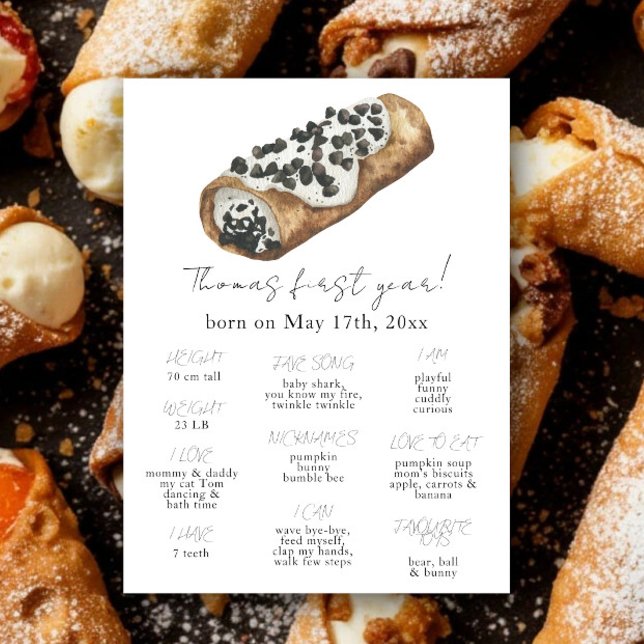Póster Cumpleaños del primer hito de Little Cannoli (Subido por el creador)