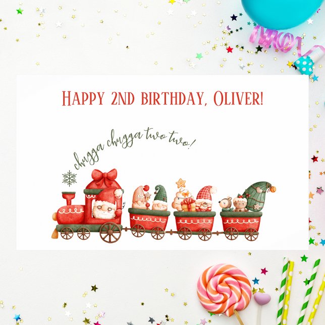 Póster Cumpleaños del tren 2 acuarela Santa Party Express (Subido por el creador)