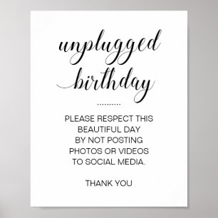 Póster Cumpleaños desconectado sin Rótulo de fotos en med