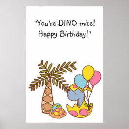 Póster Cumpleaños DINO-mítico