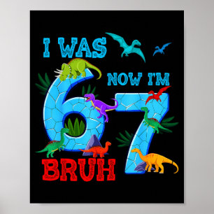 Póster Cumpleaños dinosaurio t rex 7 años niño 6 7 67