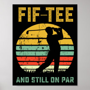 Póster Cumpleaños divertido 50 Golpe de golf Golfista de