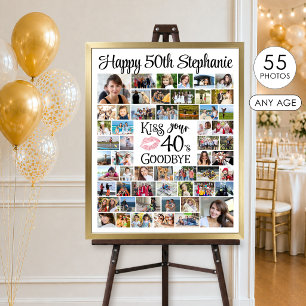 Póster Cumpleaños Divertido 55 Fotos Adiós a tu Década