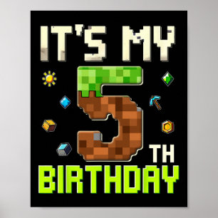 Póster Cumpleaños Divertido Chico Es Mi 5to Cumpleaños Ga
