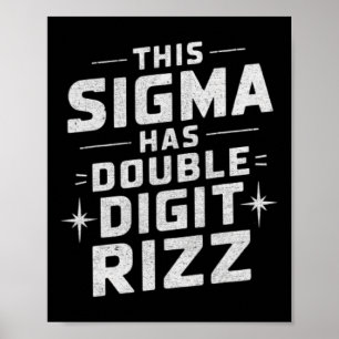 Póster Cumpleaños Divertido de 10 Años Rizz Sigma Cerebro