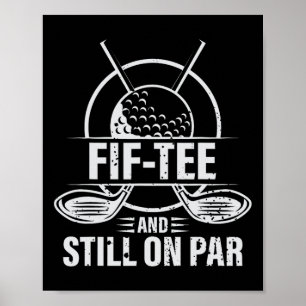 Póster Cumpleaños divertido de 50 años broma de golf golf