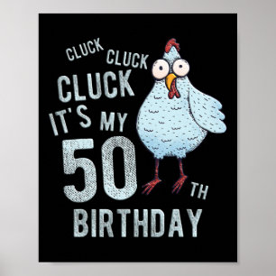 Póster Cumpleaños Divertido de Mi Gallina de Granja Cumpl