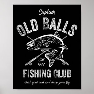 Póster Cumpleaños divertido de pesca con mosca para hombr